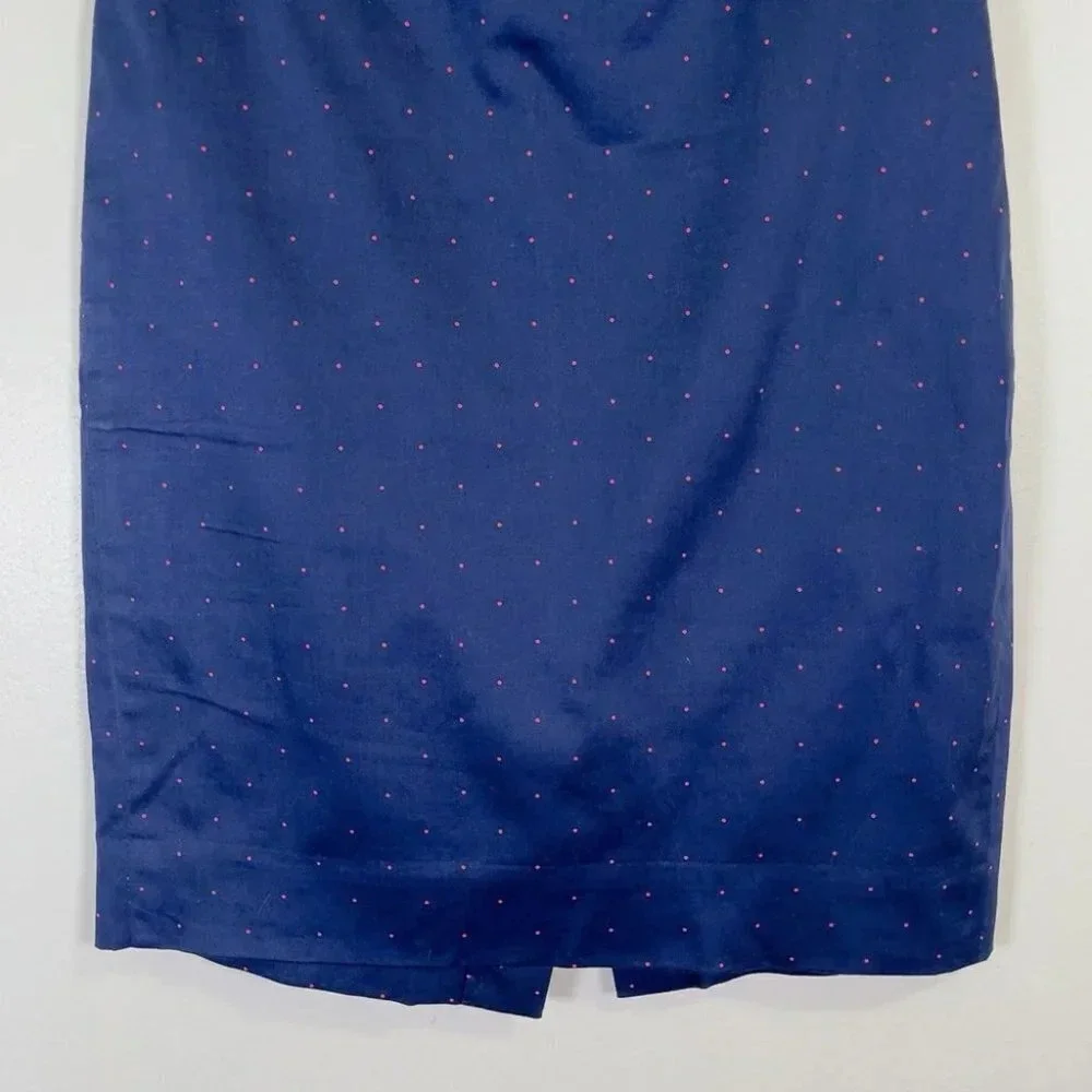 J.crew The Pencil Skirt Navy Red Polka Dot
